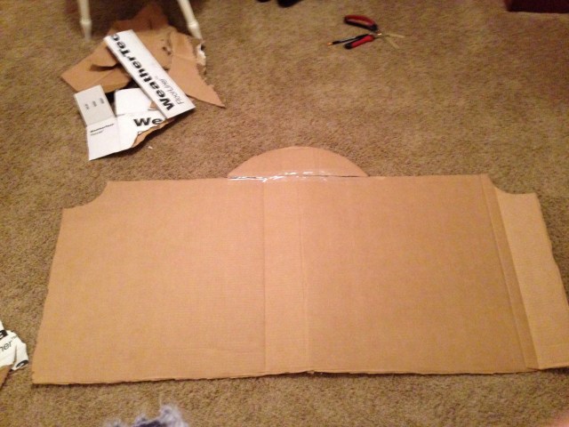 I had to tape the top curve on because I didn't have enough at the top, but that's ok, it'll get covered up. 